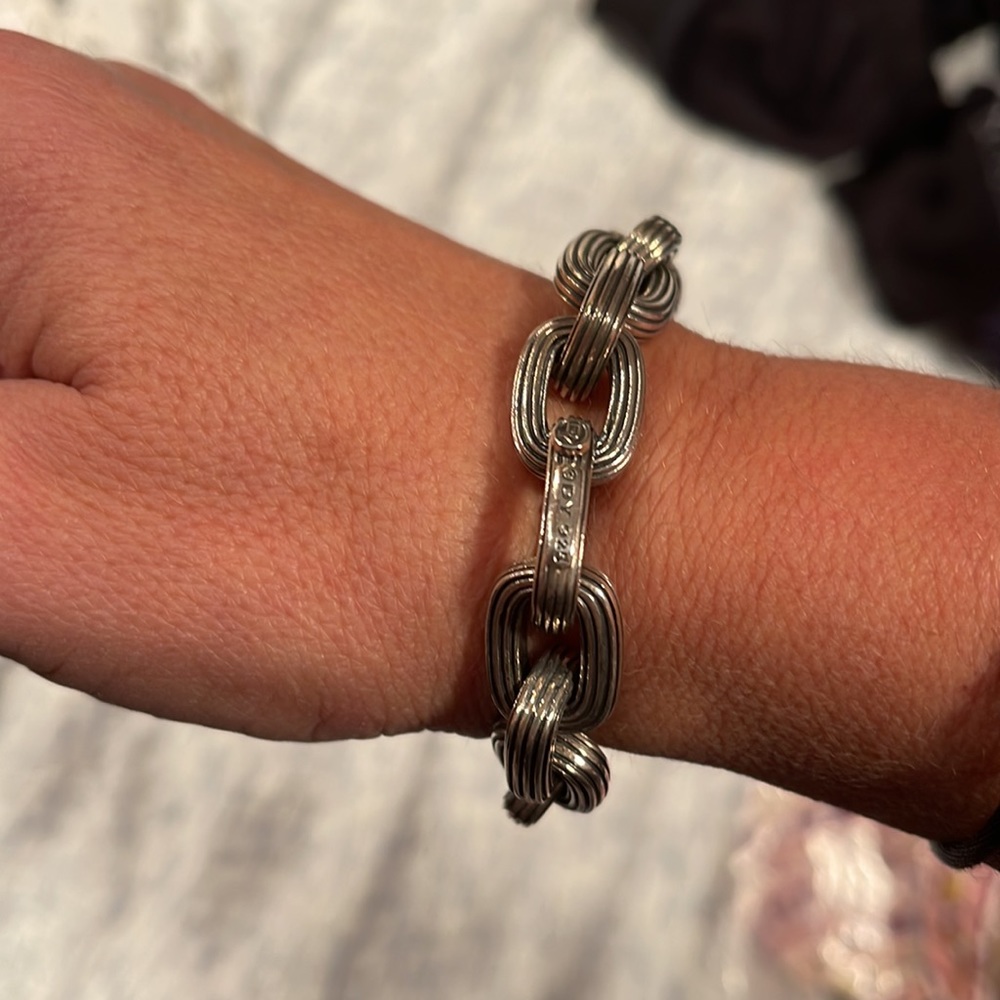 Solid 925 silver chain link Bracelet.